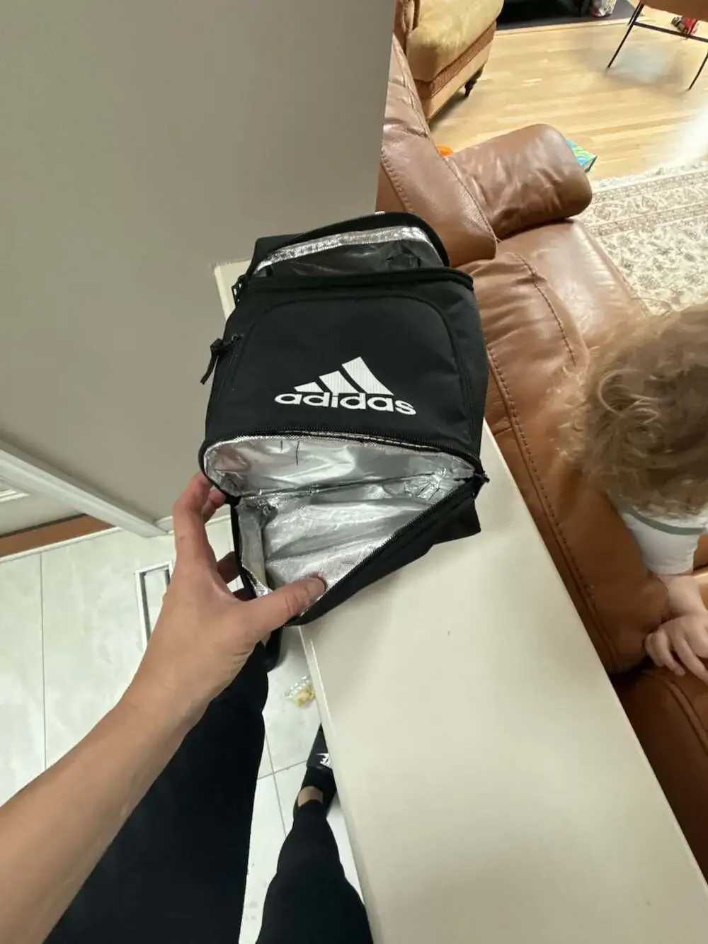 Adidas Excel Insulated Lunch Bag Black with White Logo